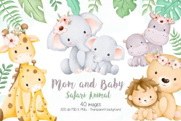Download Mom and Baby Safari Animals - Baby safari Collection