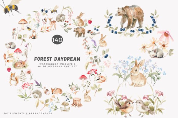 Download Watercolor Forest Animals - Woodland Cli - Forest animals Collection