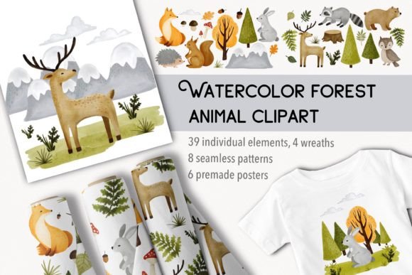 Download Watercolor Forest Animals - Forest animals Collection