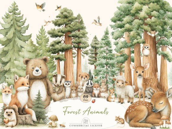 Download Forest Animals Watercolor Set - Forest animals Collection