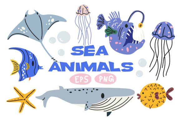 Download Marine Life Sea Animals and Fish Clipart - Sea animals Collection