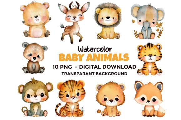 Download Baby Safari Animals Sublimation PNG - Baby safari Collection