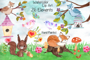 Download Watercolor Forest Animals Clip Art - Forest animals Collection