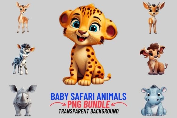 Download Baby Safari Animals 12 PNG Sublimation - Baby safari Collection