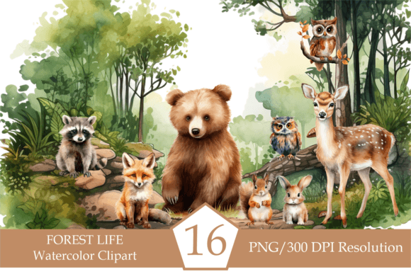 Download Watercolor Forest Animals - Forest animals Collection