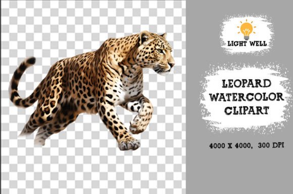 Download Cute Wildlife Leopard Watercolor Clipart - Cute wildlife Collection