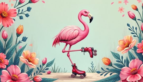 Download Expressionism-style Flamingo Balancing O - Expressionism Collection