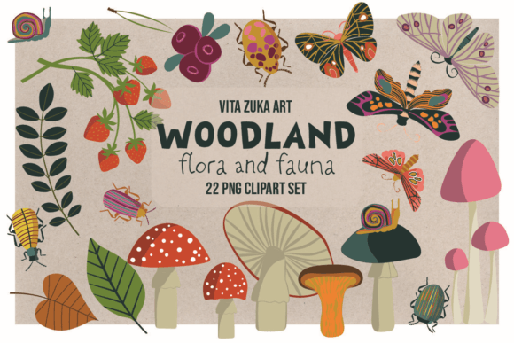 Download Woodland Flora &amp; Fauna Clipart Set - Fauna Collection