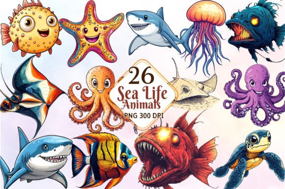 Download Sea Life Clipart, Sea Animals Clipart - Sea animals Collection