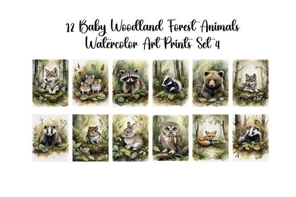 Download Baby Woodland Forest Animals Set 4 - Forest animals Collection
