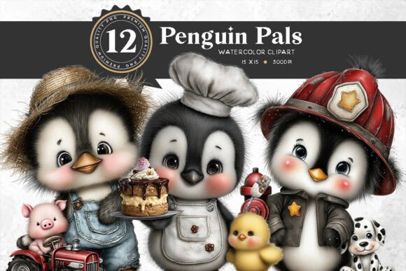 Download Baby Penguin Pals in Jobs Clipart Set - Jobs clipart Collection
