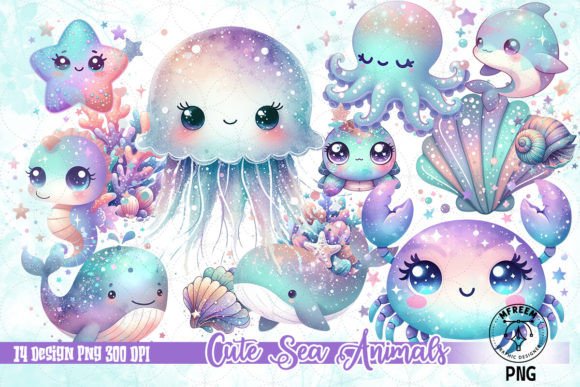 Download Cute Sea Animals Clipart PNG - Sea animals Collection