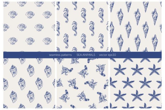 Download Sea Animals Seamless Patterns - Sea animals Collection