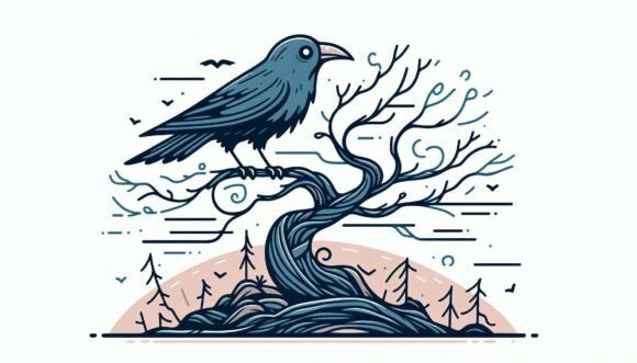 Download Expressionism Raven Perched on a Twisted - Expressionism Collection