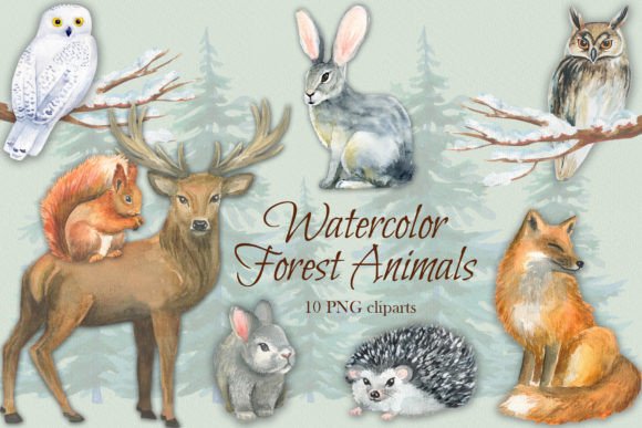 Download Watercolor Forest Animals - Forest animals Collection