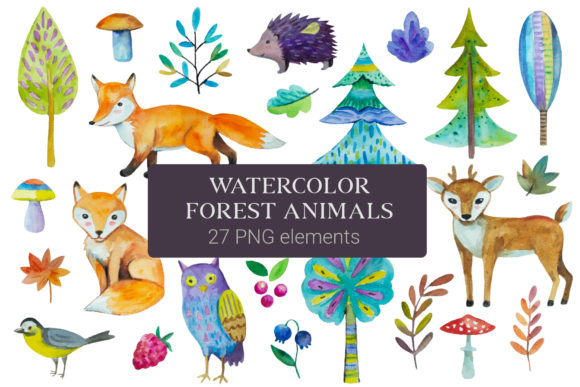 Download Watercolor Forest Animals - Forest animals Collection