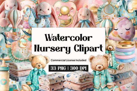 Download Watercolor Nursery Clipart - Watercolor nursery clipart Collection
