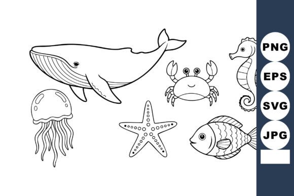 Download Sea Animals Collection with Whale Crab S - Sea animals Collection